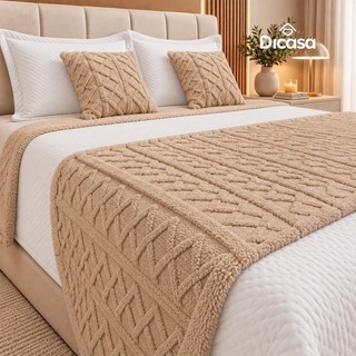 Kit Peseira Para Cama 3 Peças 2 Capas de Almofadas Decorativa Flannel Fofinho Macio Casal…