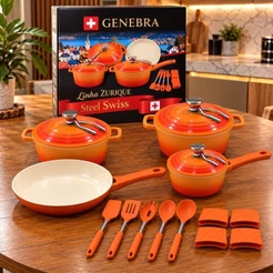 Jogo de Panelas Genebra Kit 16 peças de Cerâmica antiaderente Exclusivo