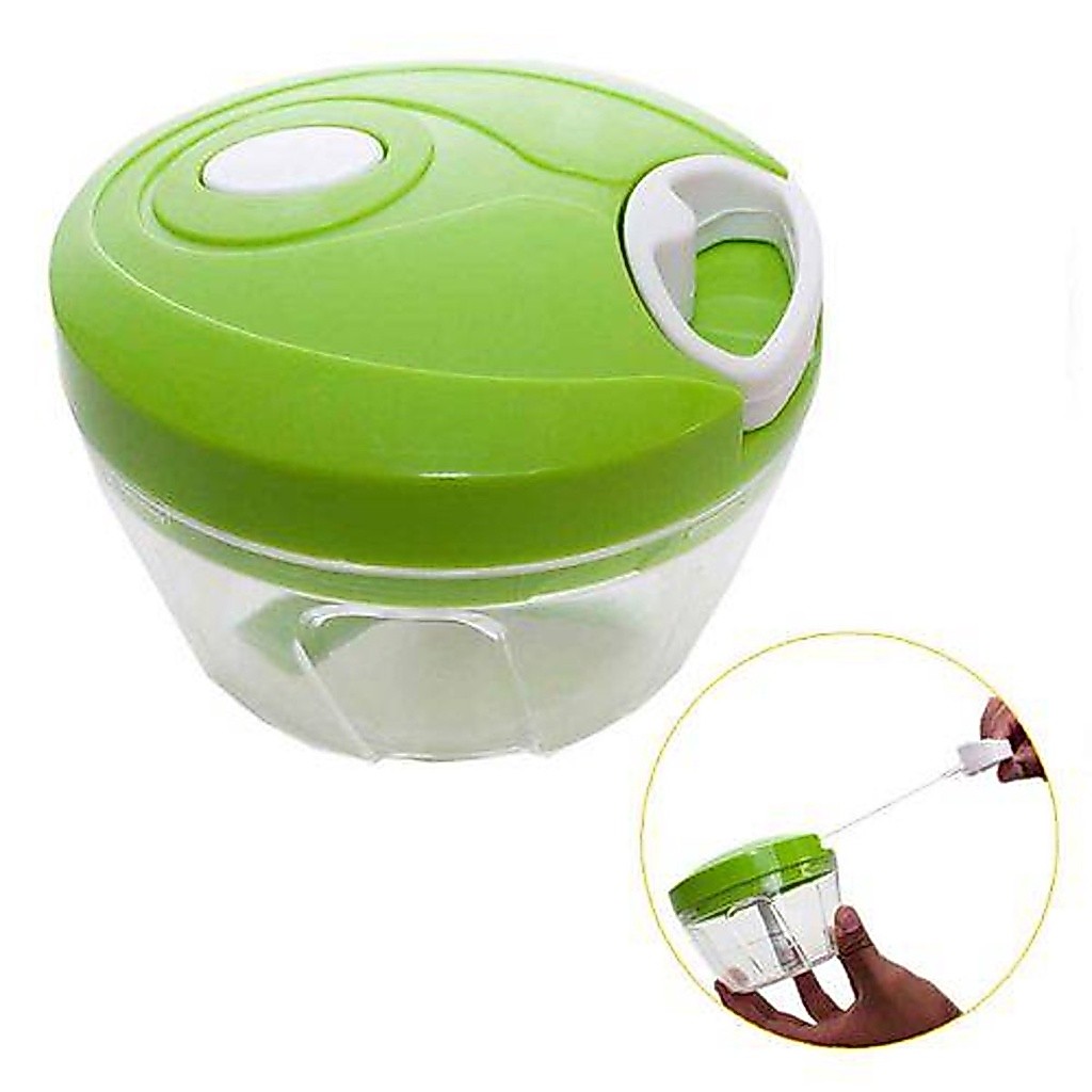 Mini Processador Triturador Manual De Alimentos 500ml Com 3 Lâminas Curvas - Prático