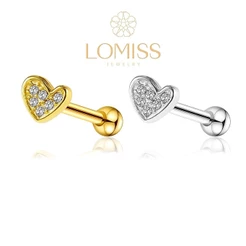 Piercing Orelha Coracao 6 Zircônia Cravejado Mini Barbell Cobre / Aço - Tragus Conch Nariz Labret Boca Helix Flat Lóbulo