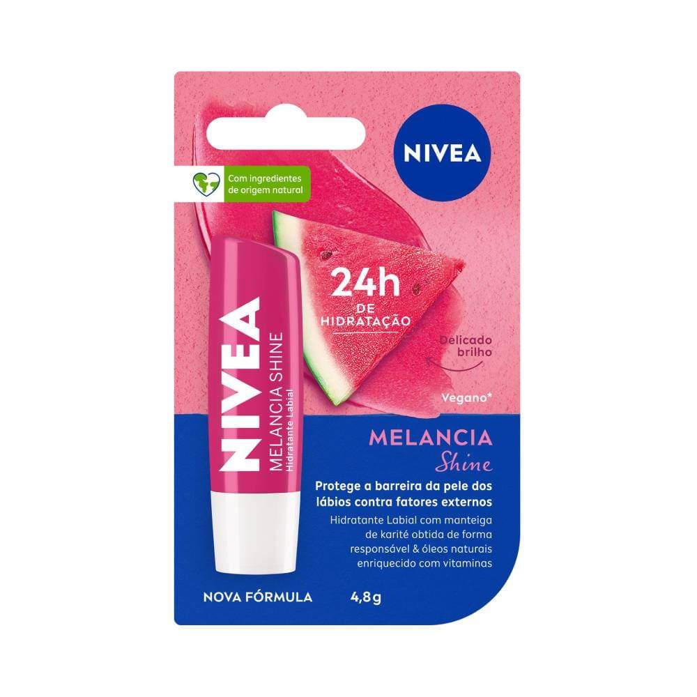 NIVEA Hidratante Labial Melancia Shine Hidratação Profunda
