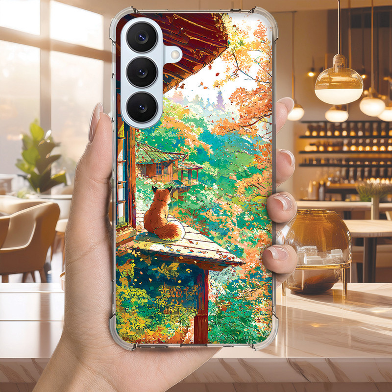 Capa Capinha GALAXY J7 PRO PRIME J6 J5 PLUS Anti-impacto Personalizada japao OUTONO raposa (4195)