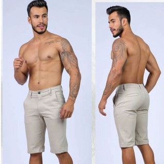 bermuda para passeio, bermuda para trabalho social masculina Brim com Elastano Esporte Fino Casual Premium Confortável
