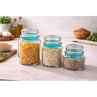 Conjunto Potes Hermeticos Vidro Tampa Silicone Organizador Alimentos Cozinha