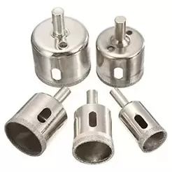 JOGO COM 5 BROCAS DIAMANTADAS 25-50MM CERAMICA VIDRO PISO
