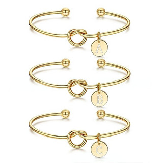 Pulseira Simples Com Nó Letras/Pulseiras De Presente De Dama De Honra , Presentes Para Namoradas , Casal/A-Z