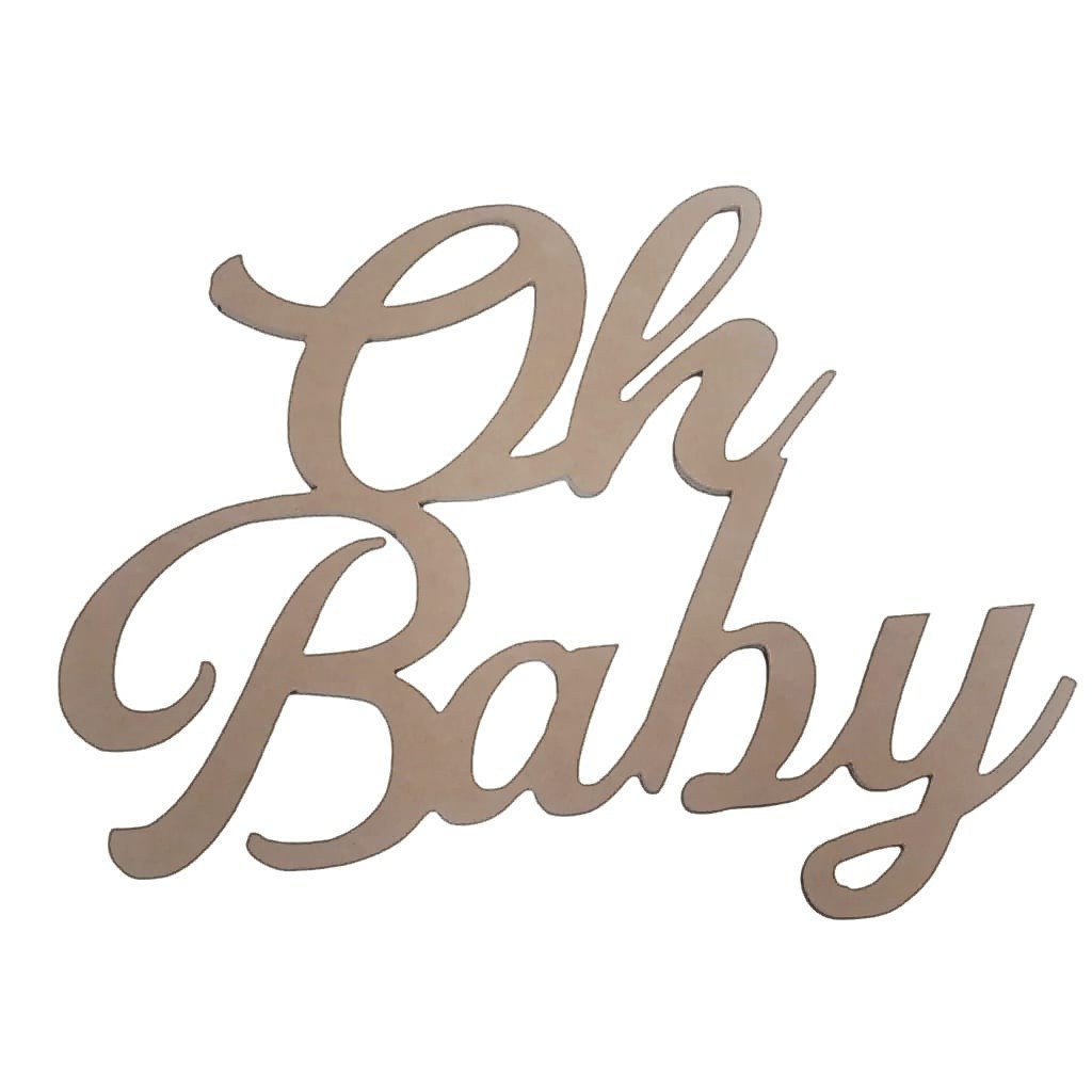 Palavra Letreiro Oh Baby 60x45 cm MDF