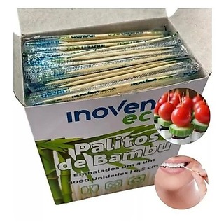 Kit Até 6000 Palitos de Dente Feitos em Bambu e Embalados Individualmente
