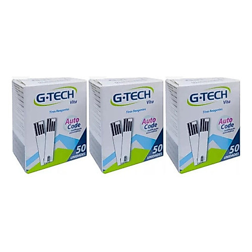 Tiras Reagentes Compatível G-tech Vita Preto Fitas Glicose 150 Unidades