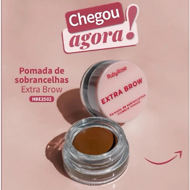 Lançamento Pomada para Sobrancelhas Extra Brow Linha Rosa Ruby Rose Todas as cores HB-E2502