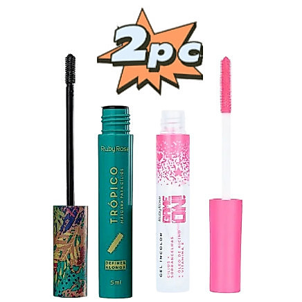 Máscara Ruby Rose Tropico + Gel transparente para cílios e sobrancelhas Ruby Rose Game On