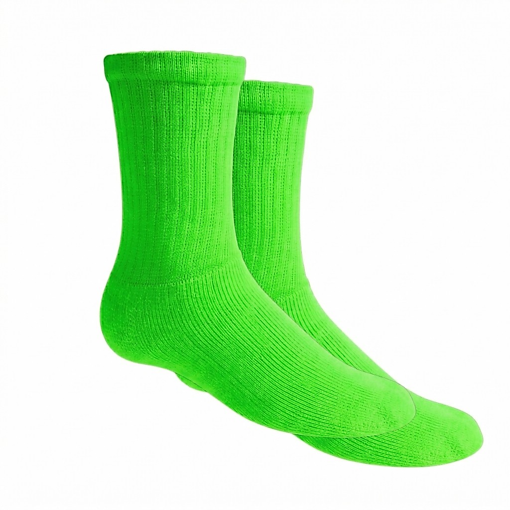 Meia Unisex 37 ao 43 Adulto Verde Neon Glow Poliamida Toque Macio Confortável Casual Esporte