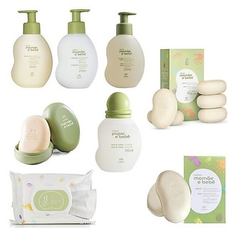 Colônia mamãe bebê natura 100ml/hidratante mamãe bebê natura 200ml