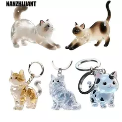 NANZHIJIANT Caixa De Armazenamento De Pêlos De Gato , Chaveiro Acrílico De Cabelo Siamês Em Formato De Animal , Elegante