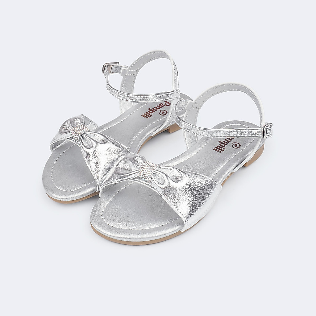 Sandália Infantil Pampili Iris com Laço Rosa Glace Pampili