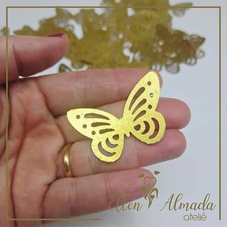 Borboleta Vazada Para Lembrancinhas-Borboleta Dourada-Borboleta Prata-Borboleta Para Topo de Bolo