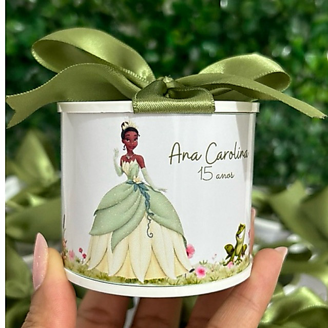 Kit tubolatas personalizadas a princesa e o sapo• Tiana |Lembrancinha maternidade | batizado | aniversário | • 5x6