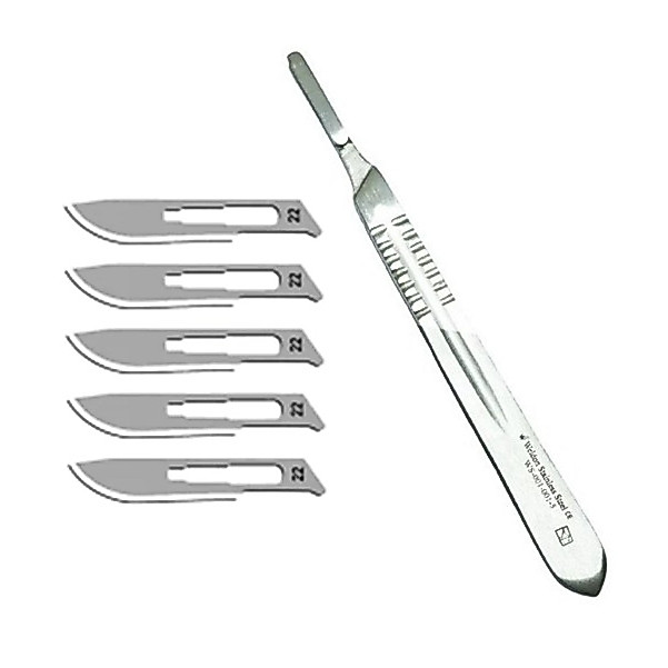 Kit Cabo Bisturi N°4 Aço Inoxidável + 10 Laminas Escolha seu Tamanho — imagem 2 de 2