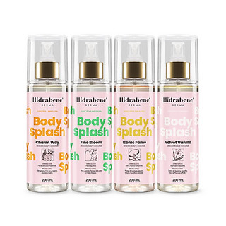 Kit Body Splash Hidrabene 4 Fragrâncias 200ml Cada Desodorante Colônia