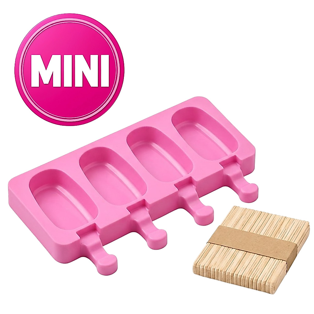 Forma em Silicone para Mini Picolé Magnum 4 cavidades Antiaderente