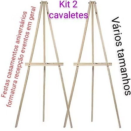 Kit com 2 cavaletes vários tamanhos ideal para festas casamentos aniversários formatura recepção eventos em geral