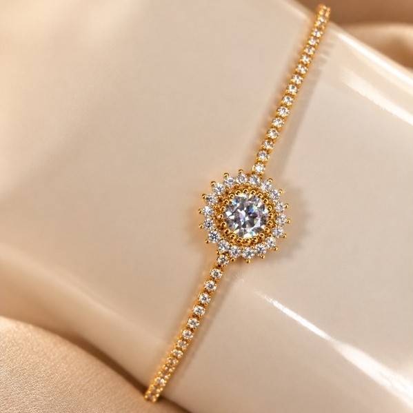 PULSEIRA RIVIERA LUMIÈRE | PULSEIRA MARGARIDA| PULSEIRA GIRASSOL| PULSEIRA PEDRA CRAVEJADA