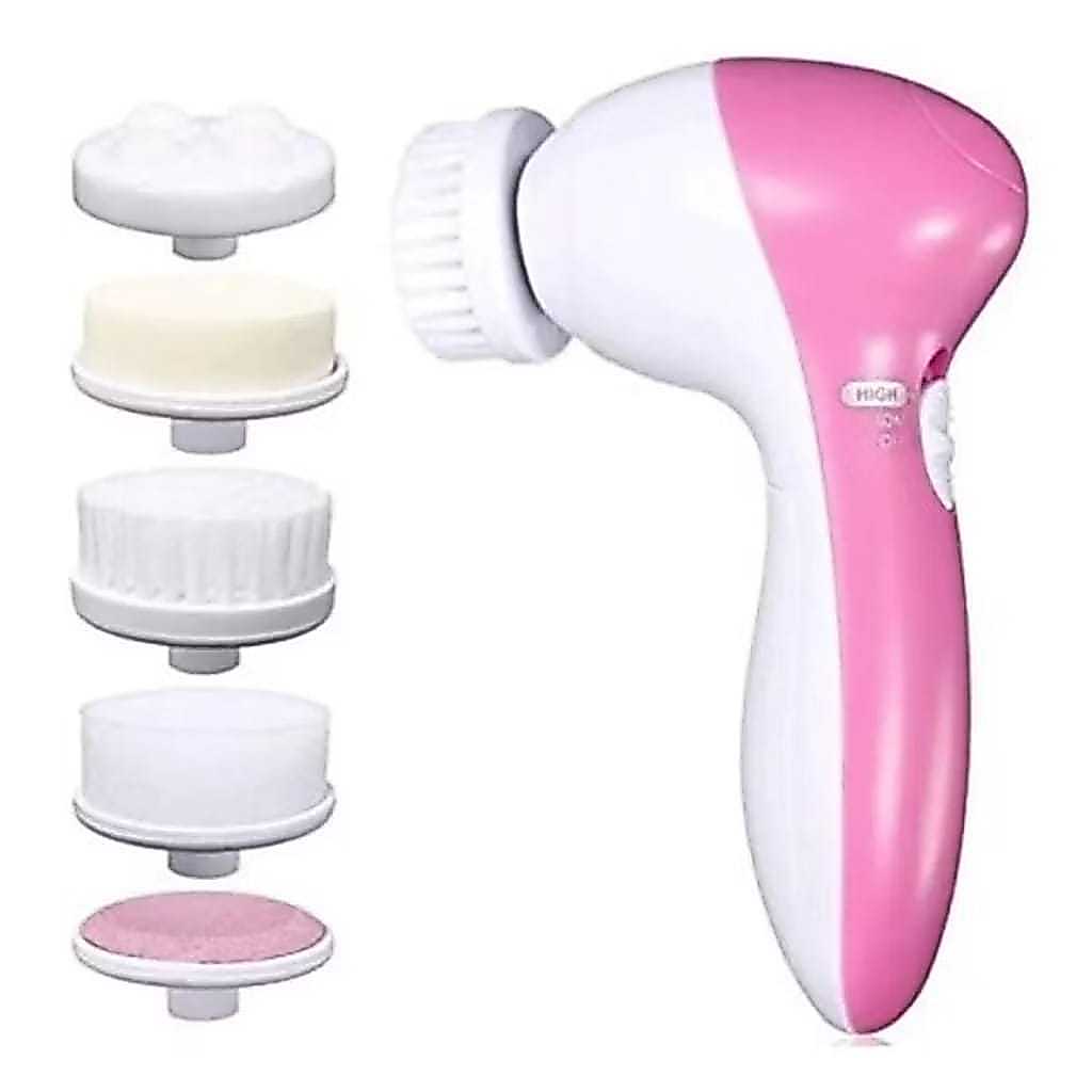 Escova Elétrica Limpeza Massageadora Facial Esfoliação 5 em 1