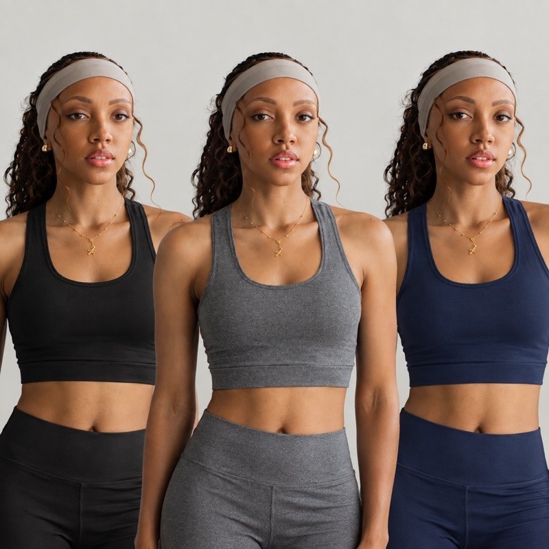 KIT 3 Top de Academia Nadador Feminino Treino Musculação Reforçado sem bojo Caminhada Fitness