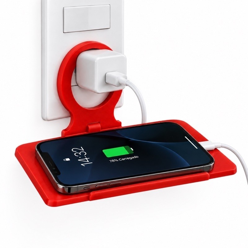 suporte de celular para tomada de carregador resistente universal, apoio pra celular de parede