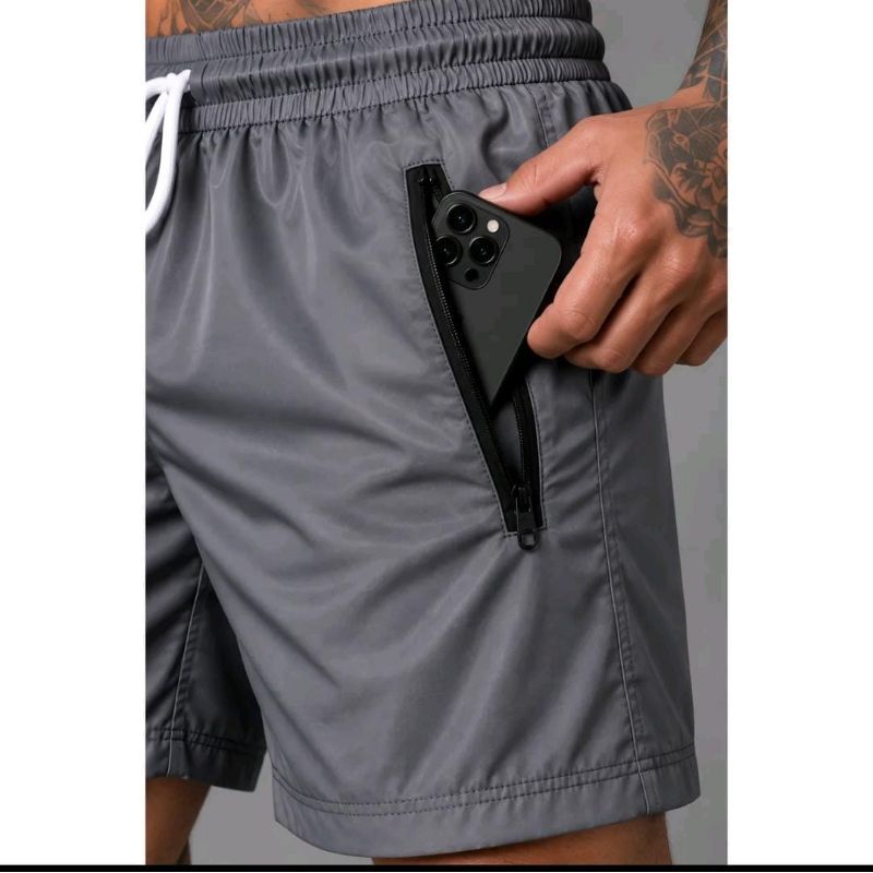 kit 3 Bermuda Dryfit Masculina Flanelada Com Zíper nos Bolsos em 3 cores — imagem 2 de 2