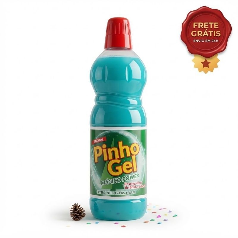 Pinho Gel Mágico 1L 3 em 1 Limpa Desinfeta e Perfuma Limpeza Pesada Banheiro Piso Azulejo Remove Manchas