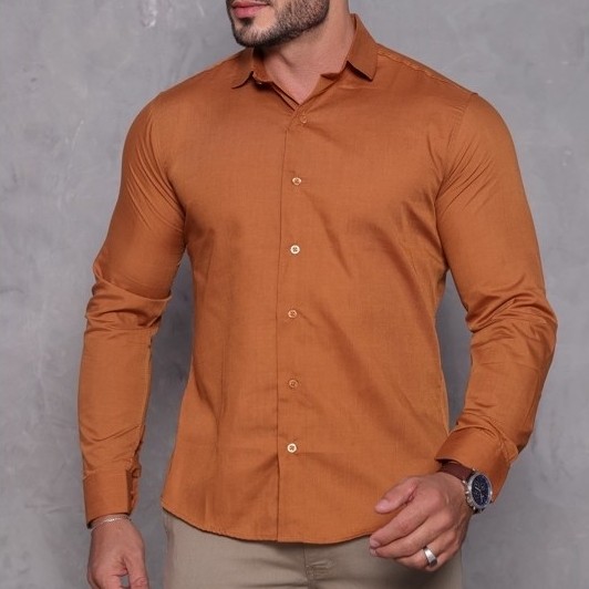 Camisa Social Slim Fit Masculina Passa Facil Manga longa Premium Confortável Envio Imediato