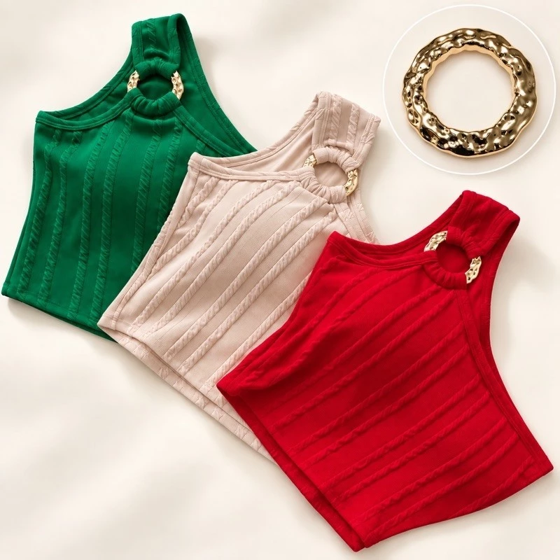 Croppeds Top Faixa Tubinho Blusinha Femenino Mula Manga Com Bojo E Argolha.Excelente Elasticidade — imagem 1