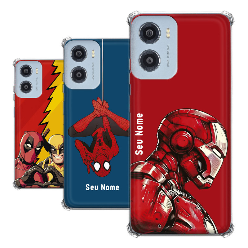 Capa para Motorola Moto E15 Coleção Heróis