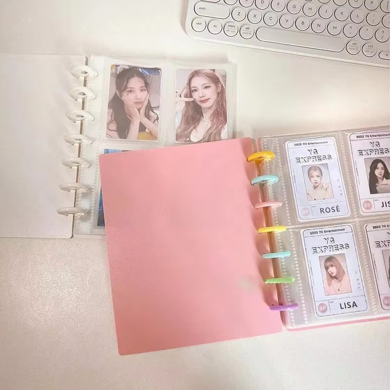 Álbum de Cartões Furo de Cogumelo para Fotocards de Idol Fotos 3 Polegadas 4 Grid Portátil Resistente