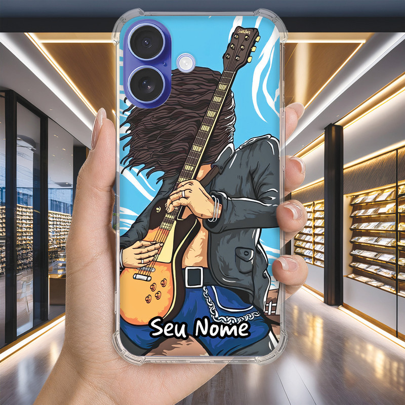 Capa Capinha IPHONE 16 PRO MAX PLUS 16e 15 14 13 MINI Anti-impacto Personalizada rock GUNS ROSES nome (3576)
