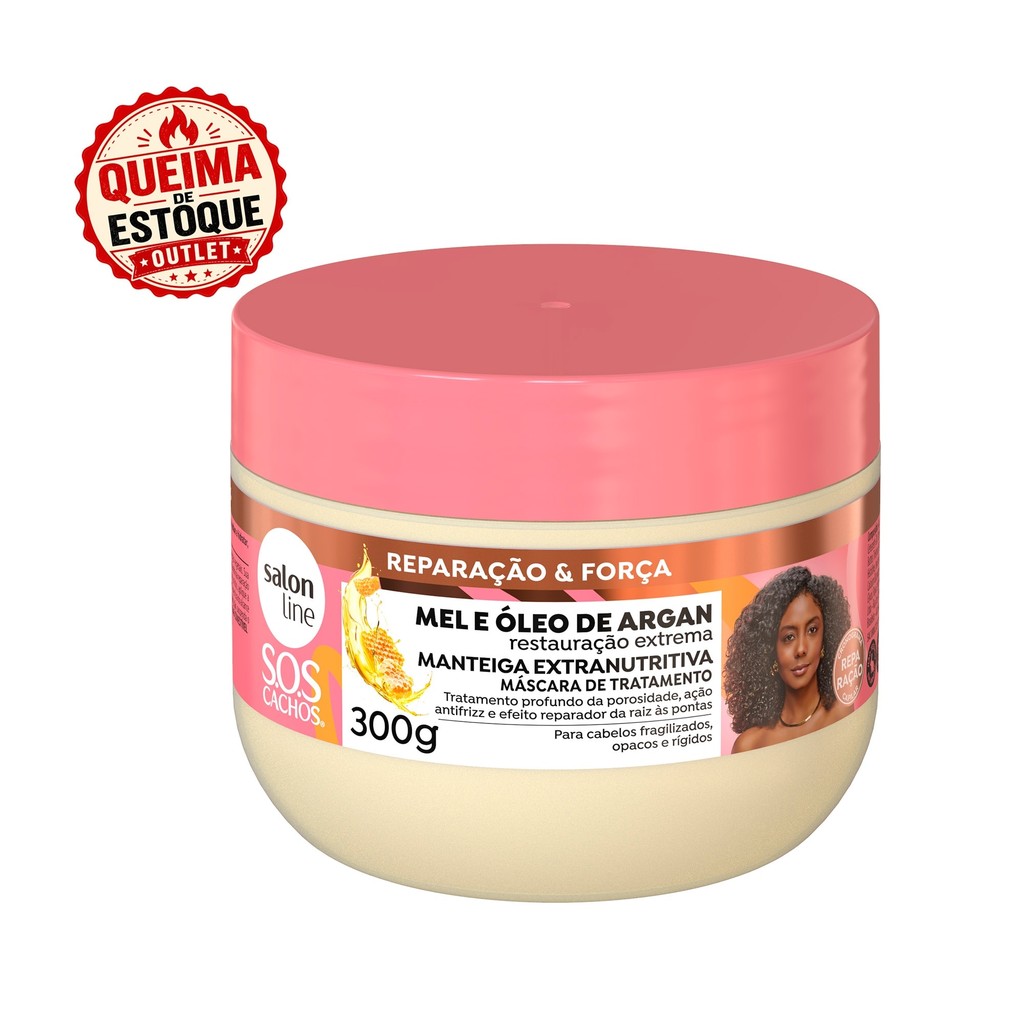 Máscara de Tratamento Manteiga Extranutritiva SOS Cachos Mel e Óleo de Argan 300g