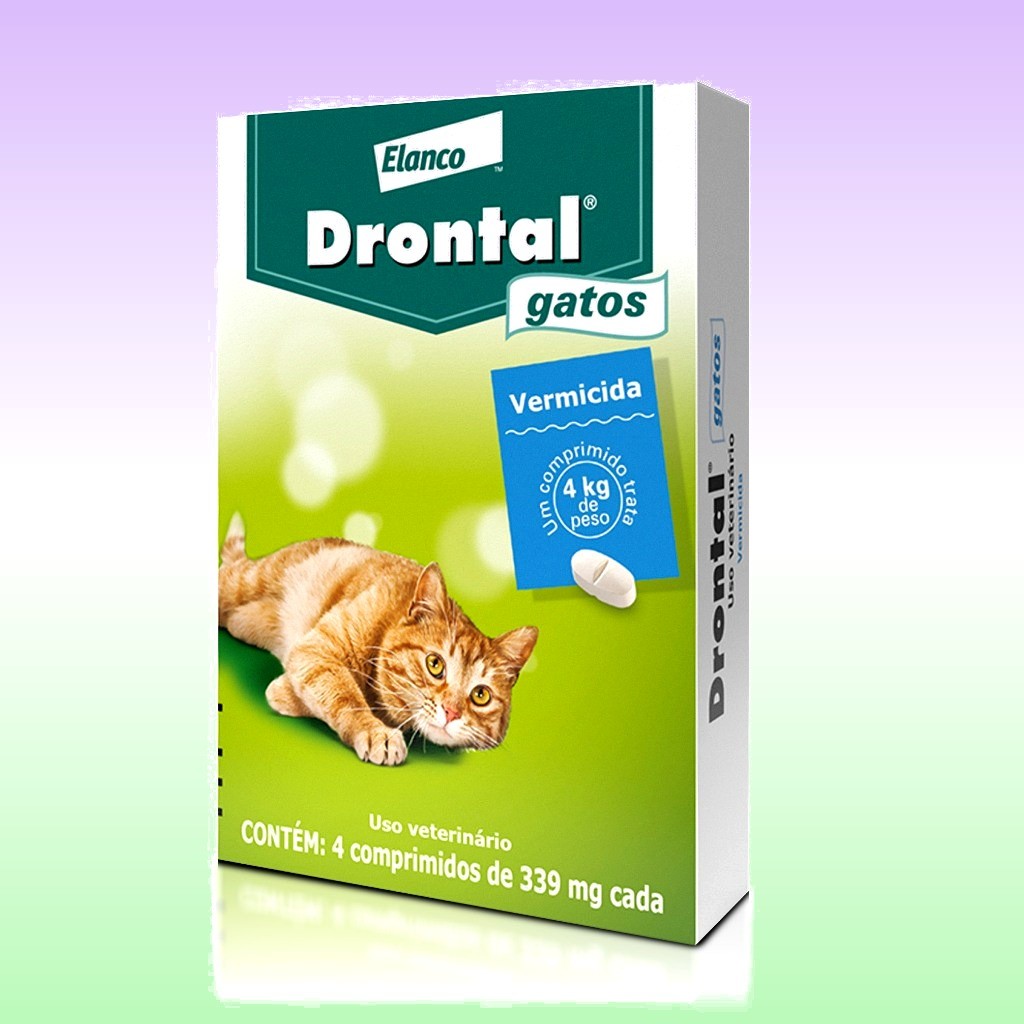 Drontal Gatos Vermífugo 4 Comp. Gatos até 4 KG Elanco