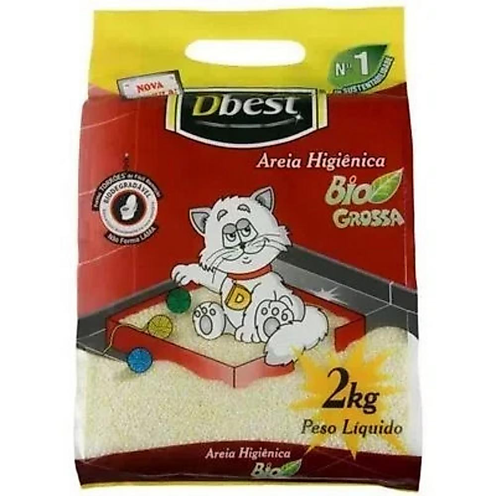 Areia Higiênica Dbest Bio Grossa 2Kg