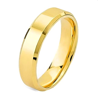 Anel Avulso Banhado Aliança Casamento Chanfrada 4mm Anatômica Envio Rápido