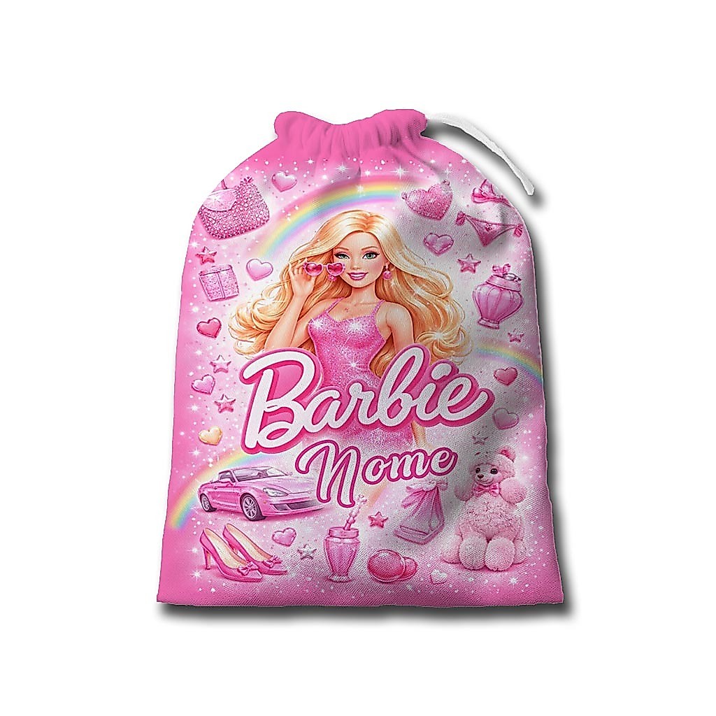 Sacolinha Surpresa - Barbie Com Nome - Saquinho 21x15 - Aniversário e Festas