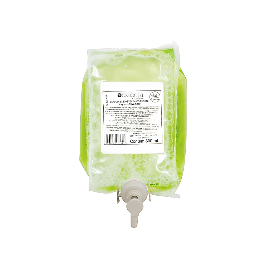 Sabonete Espuma Refil com Válvula Erva Doce 800ml Exaccta Plus Trilha