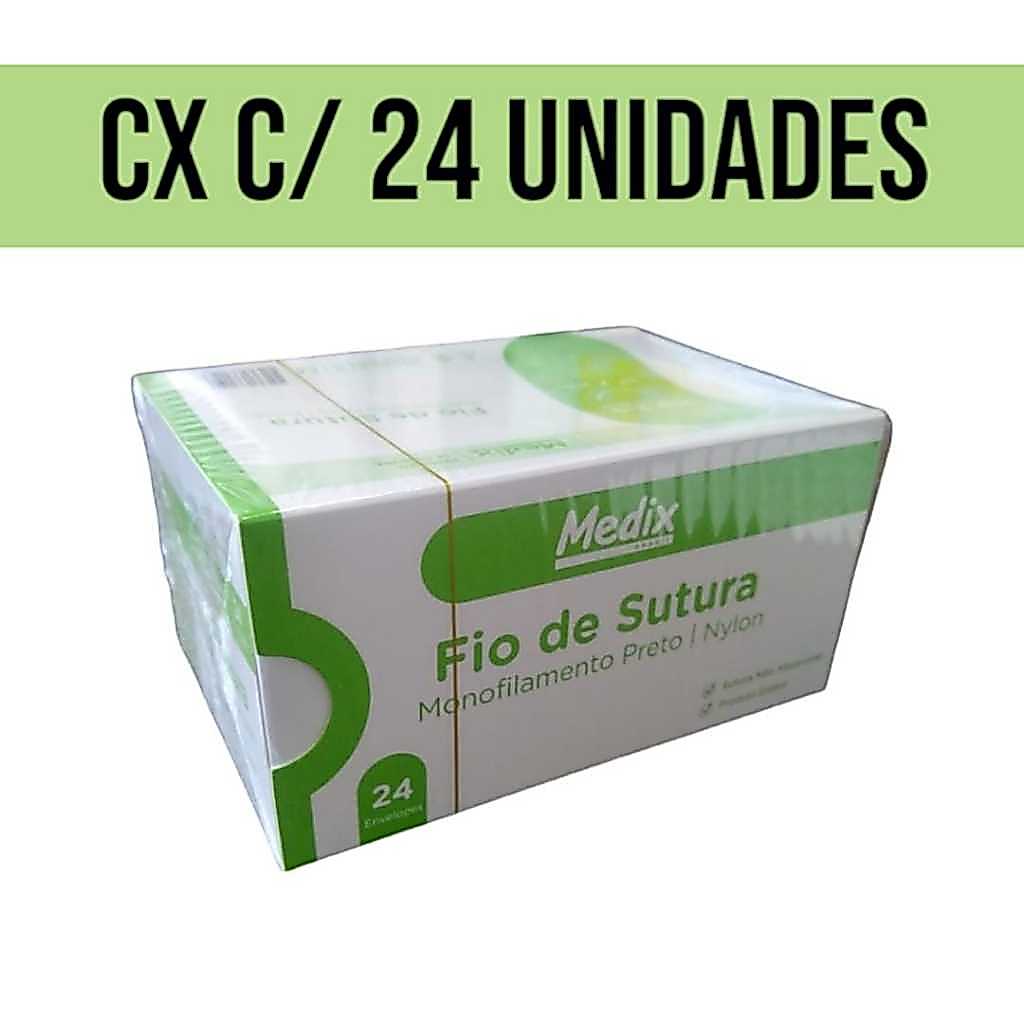 Fio de Sutura Nylon MEDIX, PROCARE, SUPERMEDY E TECHNOFIO (Caixa c/ 24 unidades)