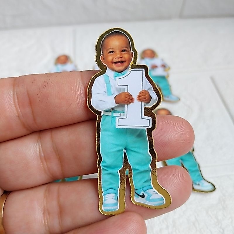 Apliques 3D Mascotinho + Dourado fazemos todos os temas Personalizados Mimos Festa Lembrancinhas