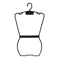 kit 10/20/30/40/50/ Cabide Collant Silhueta Adulto Preto