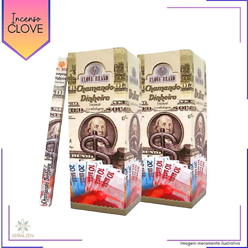 Incenso Clove Brand Chamando Dinheiro - Kit com 8 Iguais ou Variados