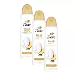 Kit 3 Antitranspirante Aerossol Dove Fresh Care Pêssego e Leite de Arroz 150ml