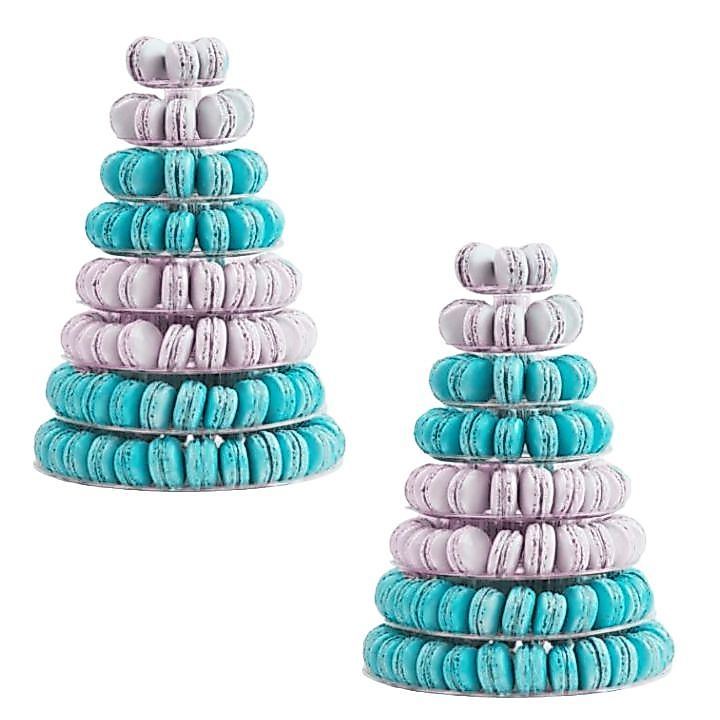 KIT 2 Torres para Macarons 8 Pisos Evento Festa Casamento Aniversários Luxo Doce Fino Elegante TM08C
