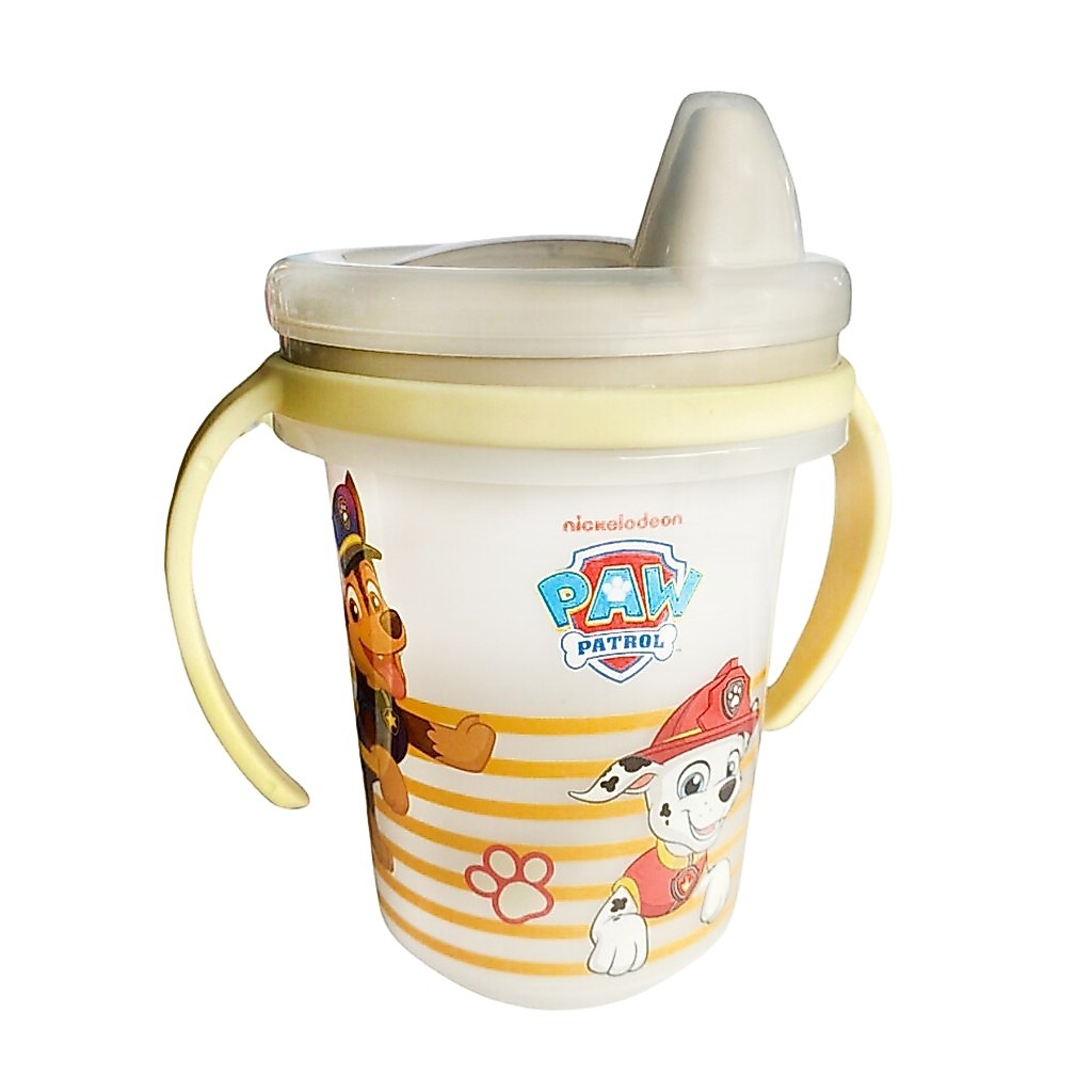Copo Infantil Antivazamento De Transição Com Alça E Tampa 330ml Patrulha Canina Plasútil