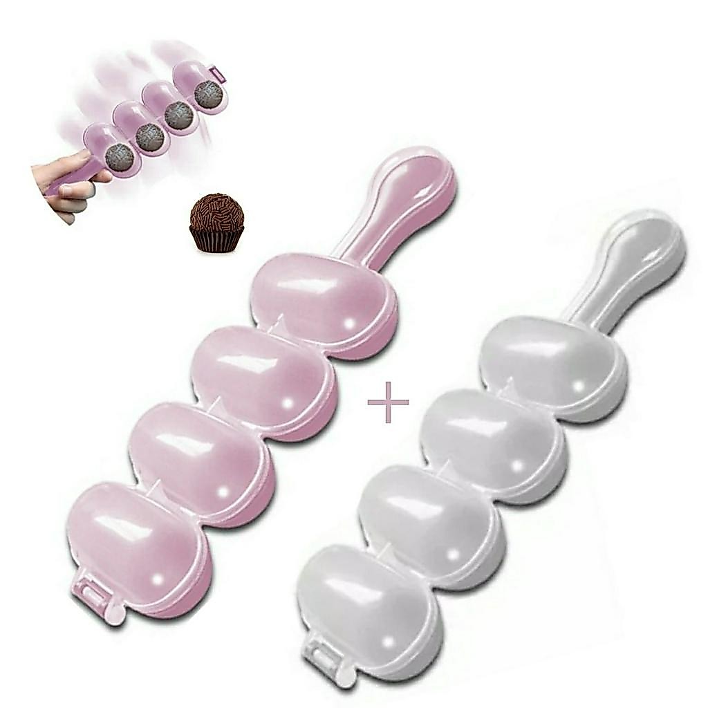 Kit 2 Boleador Enrolador Chocalho Brigadeiros Doces Gourmet Arroz Sushi Confeitaria Cozinha Japonesa